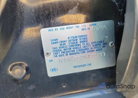 2000 Subaru Forester S z USA, uszkodzony, nr VIN JF1SF6557YH705847